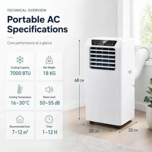 QINLIGAO Portable Air Conditioner Review: a basic 7000–9000 BTU unit that just about does the job