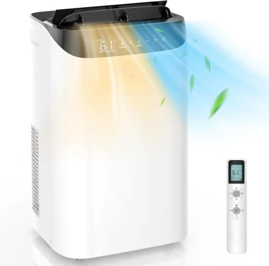 14000 BTU Portable Air Conditioner and Heater for Room up 700 Sq - Ft.,4-IN-1 Quiet Portable Ac Unit with Heater Dehumidifier Fan Function, Remote Control, Sleep Mode, 24H Timer (Black) Black 14,000 BTU + HEAT