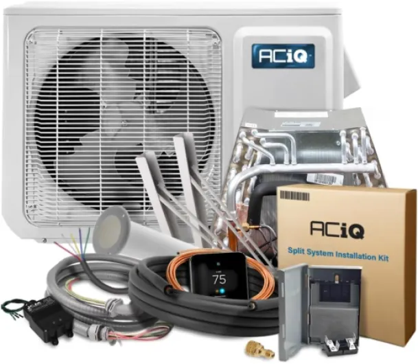 1.5 Tons 16 SEER2 High Efficiency Central Air Conditioner Condenser with Down-flow Evaporator Mobile Home Coil & Thermostat Only - R410A Single Stage - 18000 BTU Thermostat Only 1.5 Tons