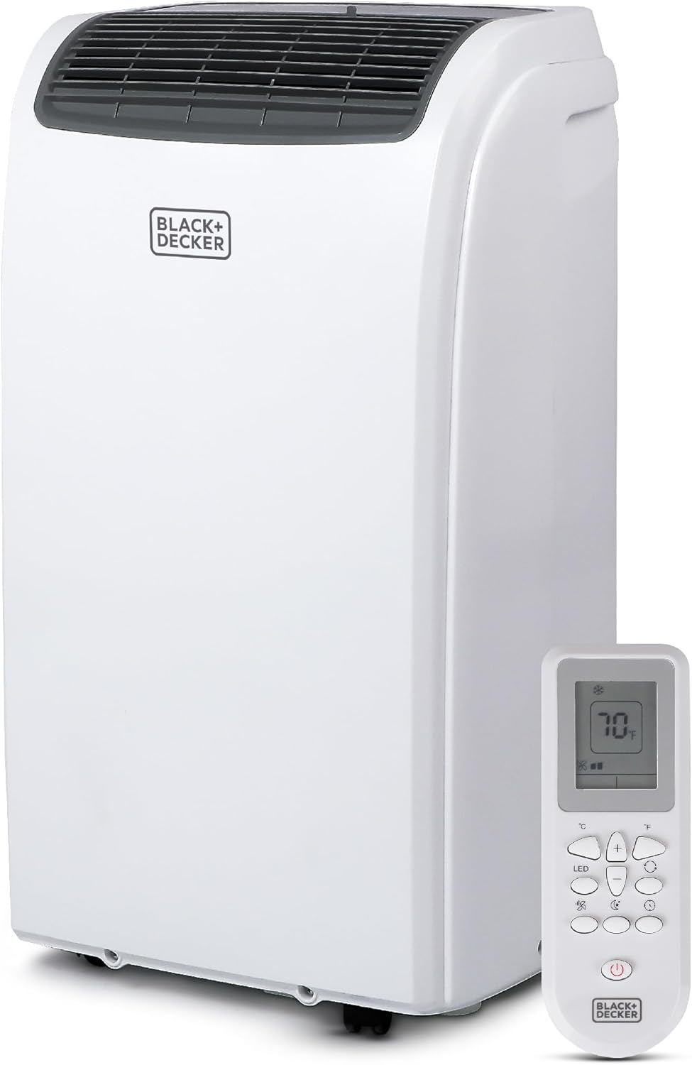 BLACK+DECKER Smart Portable Air Conditioner with Heat, 12,000 BTU (8,000 BTU SACC) Cooling, 9,000 BTU Heating for Rooms up to 550 Sq - Ft., Follow Me Remote, BPACT12HWT, White 12,000 BTU + HEAT