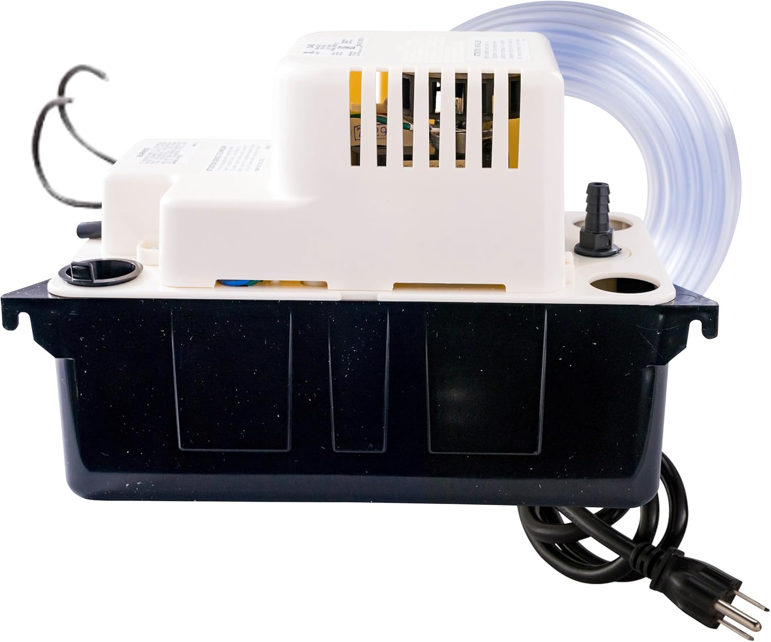 VCMA-15ULST 115 Volt, 65 GPH, 1/50 HP Automatic Condensate Removal Pump for HVAC/Refrigeration Systems/Dehumidifiers with Overflow Detection Switch and 20-Foot Tubing, Black/White, 554415 Includes Overflow Detection Switch/Tubing Pump