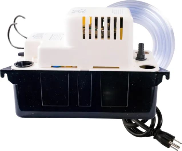 VCMA-15ULST 115 Volt, 65 GPH, 1/50 HP Automatic Condensate Removal Pump for HVAC/Refrigeration Systems/Dehumidifiers with Overflow Detection Switch and 20-Foot Tubing, Black/White, 554415 Includes Overflow Detection Switch/Tubing Pump