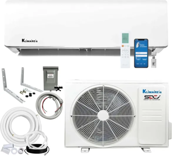 9,000 BTU 21.5 SEER2 Ductless Mini-Split Inverter Air Conditioner Heat Pump System with All-Inclusive 16' Installation Kit and Wall Bracket (115V) 9,000 BTU - 115V