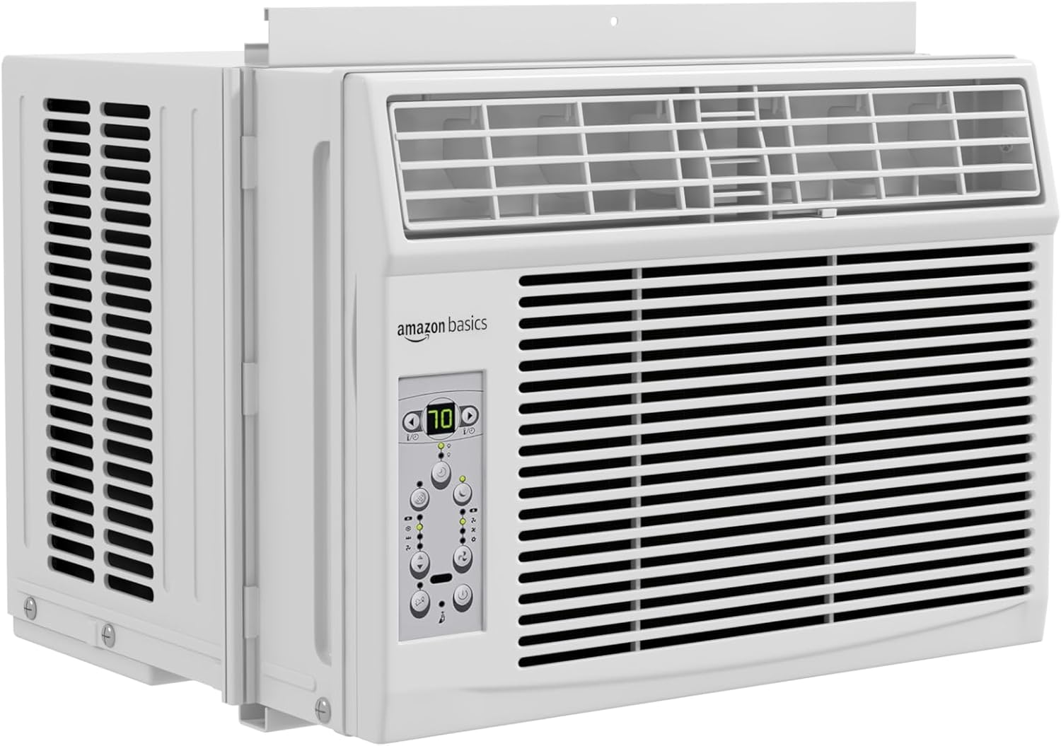 6000-BTU Window Air Conditioner, Up to 250 Sqf, Window AC Units with Cool and Fan Functions, Washable Filter, Adjustable Window Kit, Digital Temperature Display, Remote Control, White White 6000 BTU