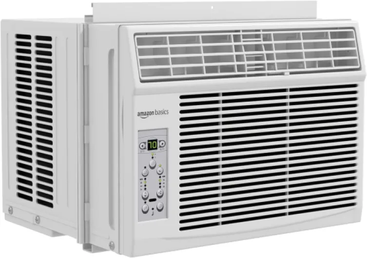 6000-BTU Window Air Conditioner, Up to 250 Sqf, Window AC Units with Cool and Fan Functions, Washable Filter, Adjustable Window Kit, Digital Temperature Display, Remote Control, White White 6000 BTU