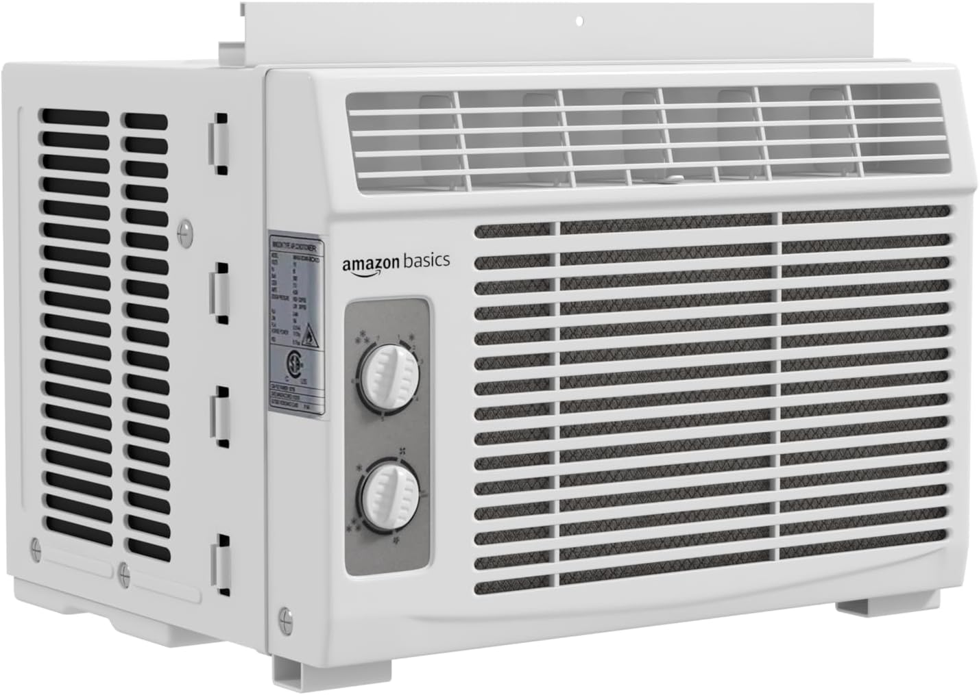 5000-BTU Small Window Air Conditioner, Up to 150 Sqf, Window AC Units with Cool and Fan Functions, Washable Filter, Adjustable Window Kit, Intuitive Mechanical Controls, White White 5000 BTU