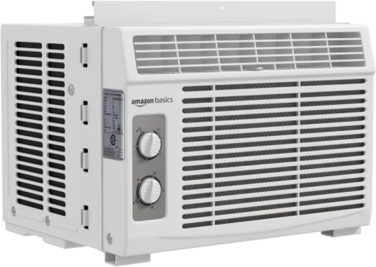 5000-BTU Small Window Air Conditioner, Up to 150 Sqf, Window AC Units with Cool and Fan Functions, Washable Filter, Adjustable Window Kit, Intuitive Mechanical Controls, White White 5000 BTU