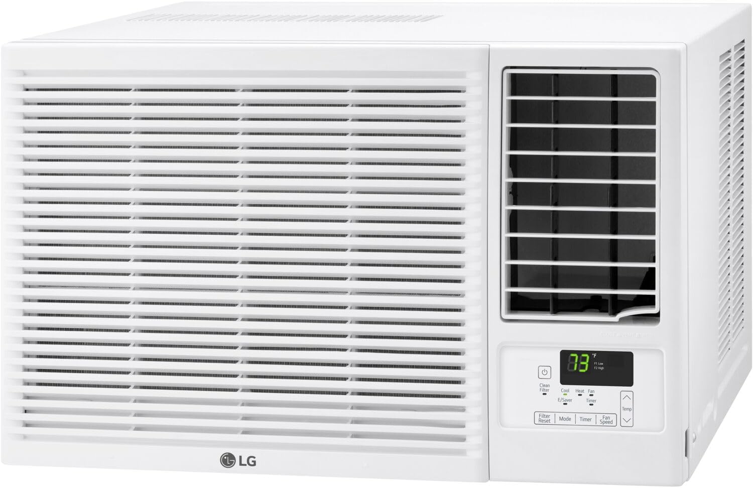 12,200 BTU Window Air Conditioner with Supplemental Heat, 230/208V, Cools 570 Sq.Ft - (19' x 30' Room Size), Electronic Controls with Remote, 2 Cooling, Heating & Fan Speeds, Slide In-Out Chassis Bright White 12000 BTU Electronic 230V