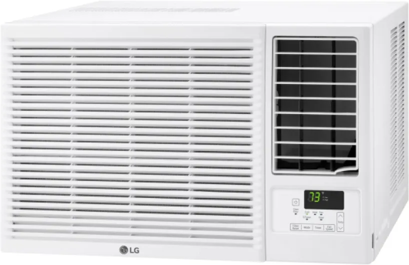 12,200 BTU Window Air Conditioner with Supplemental Heat, 230/208V, Cools 570 Sq.Ft - (19' x 30' Room Size), Electronic Controls with Remote, 2 Cooling, Heating & Fan Speeds, Slide In-Out Chassis Bright White 12000 BTU Electronic 230V
