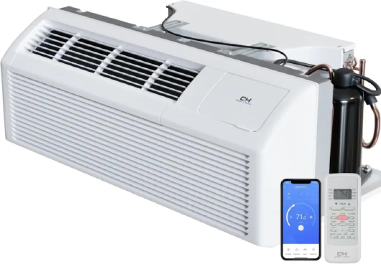 Cooper & Hunter 12,000 BTU PTAC Packaged Terminal Air Conditioner & Heat Pump – Built-In 3.5kW Electric Heater – Includes Wireless Smart Kit, Remote & Power Cord – R-32 Refrigerant 12000 BTU White