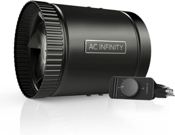 RAXIAL S6, Inline Booster Duct Fan 6” with Speed Controller - Low Noise Inline HVAC Blower Can Fan for Basements, Bathrooms, Kitchens, Workshops 6"