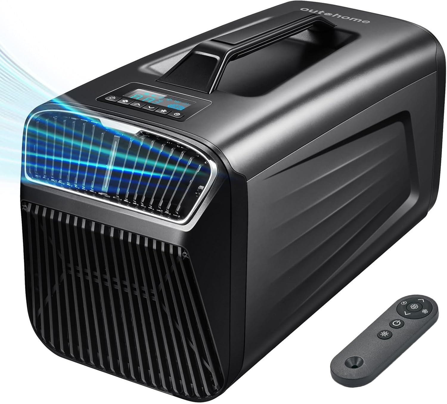 5200BTU Portable Tent Air Conditioner for Camping Outdoor and Indoor Use, 400W Consumption Quiet Air conditoning For Truck RV Van and Car Cooling, Small AC for Garage and Pet(Grey) Black Grey