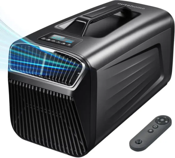 5200BTU Portable Tent Air Conditioner for Camping Outdoor and Indoor Use, 400W Consumption Quiet Air conditoning For Truck RV Van and Car Cooling, Small AC for Garage and Pet(Grey) Black Grey