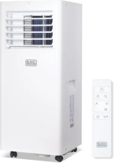 BLACK+DECKER Portable Air Conditioner, 8,500 BTU for Rooms Up To 350 Sq - Ft., Portable AC with Full Function Remote Control & Window Kit, BPACT05SM, White White - 8,500 BTU 1 Count (Pack of 1)
