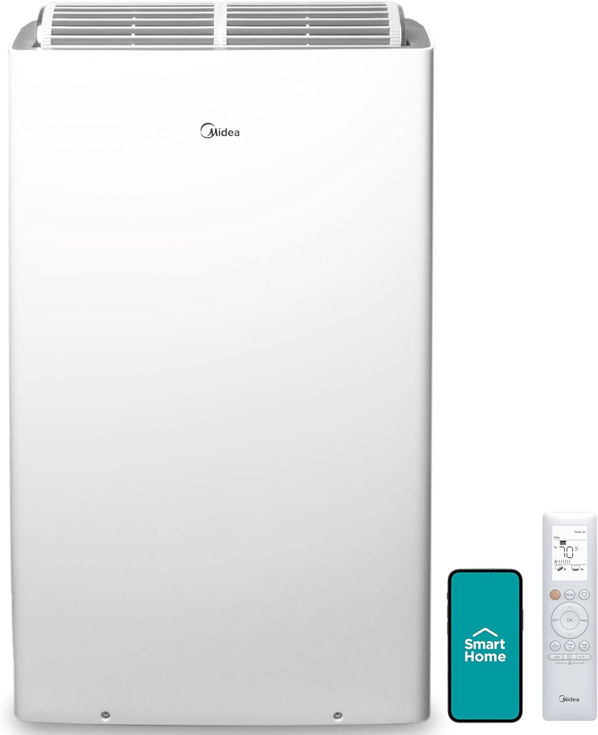 Midea Duo 14,000 BTU(12,000 BTU SACC) High Efficiency Inverter, Quiet Portable Air Conditioner, Cools up to 550 Sq.Ft., Works with Alexa/Google Assistant, Includes Remote Control&Window Kit (Renewed)
