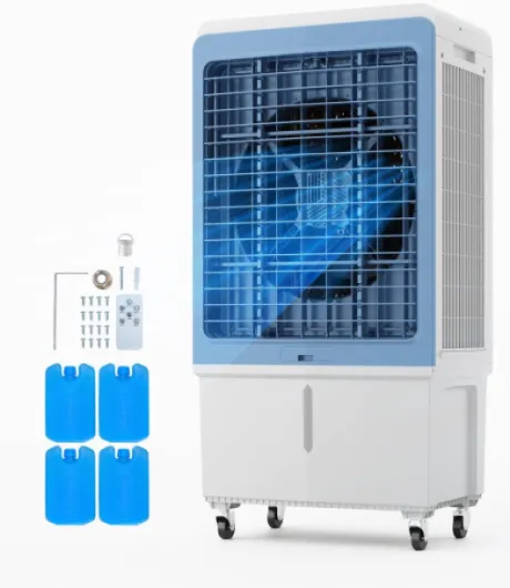 VEVOR Evaporative Air Cooler, 4129 CFM with 12.7 Gallon Water Tank Swamp Cooler, Portable Cooling Fan with Remote Control, 12H Timer, 4 Ice Boxes, Quiet Operation, 3 Wind Speeds for Outdoor Indoor Use 4129 CFM 12.7 Gallon