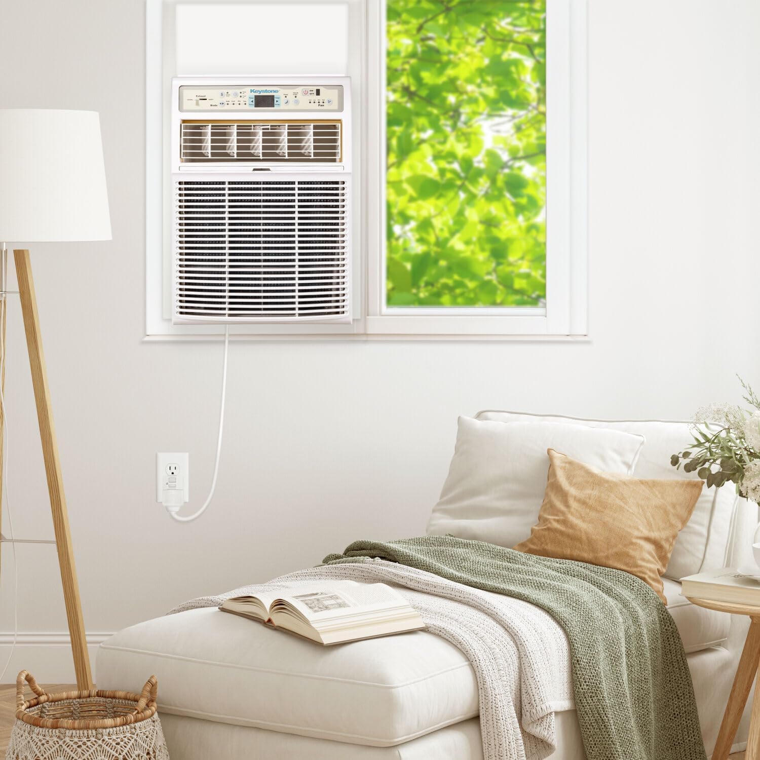 10,000 BTU Slider Window Air Conditioner and Dehumidifier, 115V Air Conditioner Window Unit for Bedroom, Living Room, and Small-Medium Sized Rooms up to 450 Sq.Ft, 4-Way Air Direction Control 10000 BTU Bright White