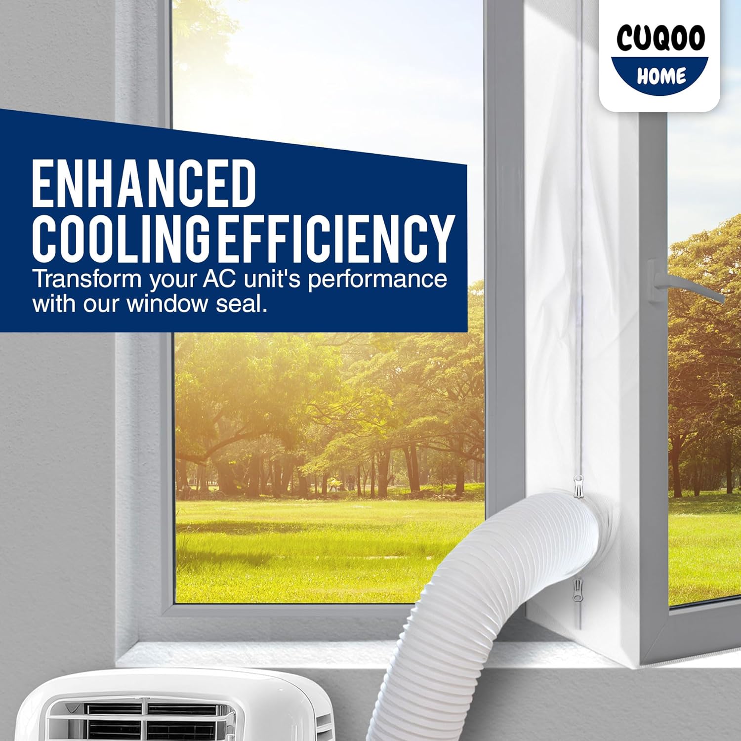 AC Window Seal Kit 400cm – Universal Fit for Portable Air Conditioners & Tumble Dryers, Zip Closure with Adhesive Fastener, Waterproof & Easy to Install, No Drilling Needed