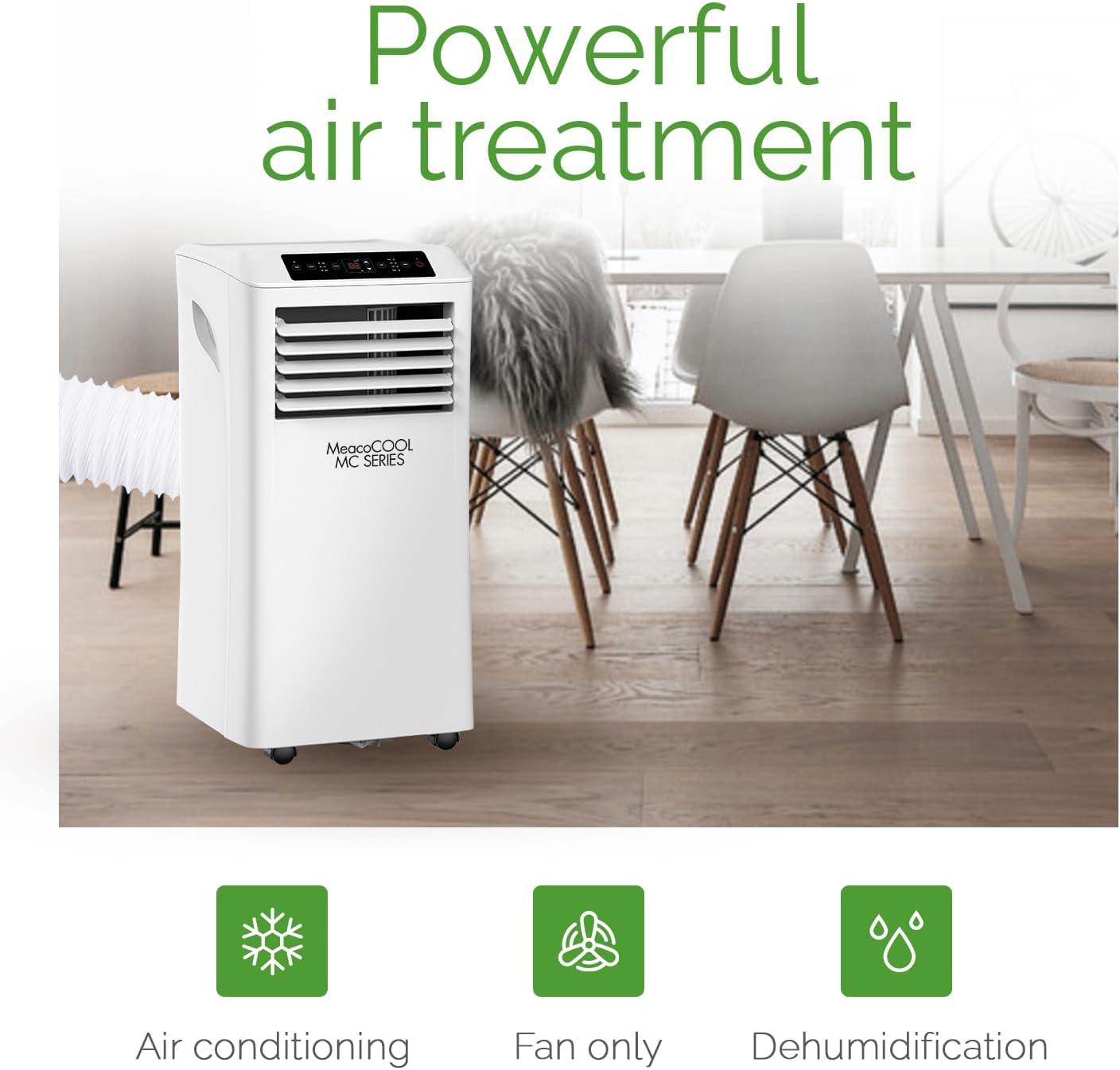 MeacoCool MC Series 8,000R Portable Air Conditioner - Powerful Portable Air Conditioner, Energy Efficient with Two Window Venting Kits included 8000