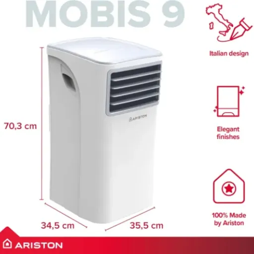 Ariston MOBIS 9 UK Review: a no-frills portable AC that cools well but shouts about it