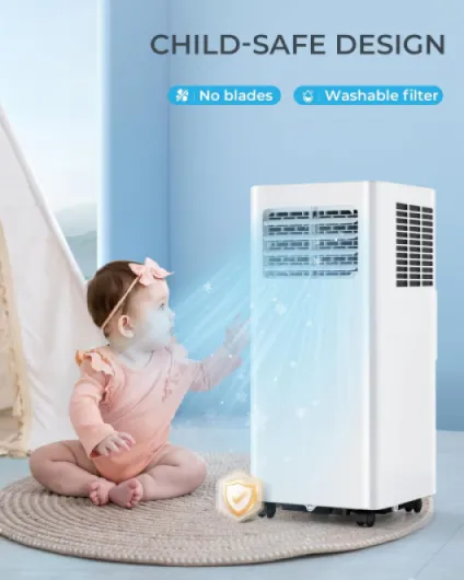 Portable Air Conditioner 7000 BTU, 24H Timer & 2-Speed Settings, 4-in-1 Cooling, Dehumidifier, Fan & Sleep Mode for 200-300 sq.ft, Ultra Quiet (<50dB), Powerful Air Conditioning Unit for Home