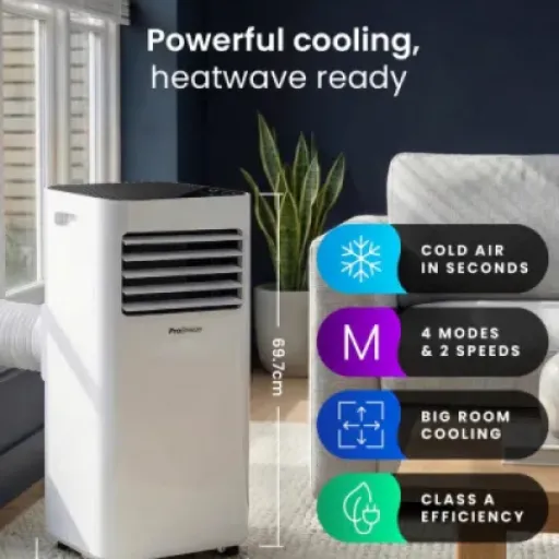 Pro Breeze 4-in-1 Portable Air Conditioner 7000 BTU Review: compact unit that cools well but shouts about it