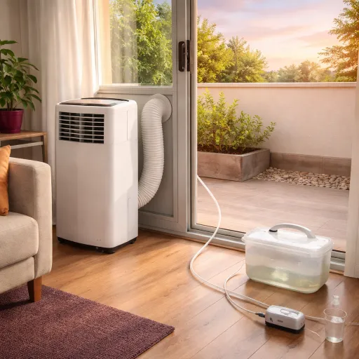 Portable AC drainage without a puddle: tanks, hoses, self-evaporation and the vinegar flush that saves the pump
