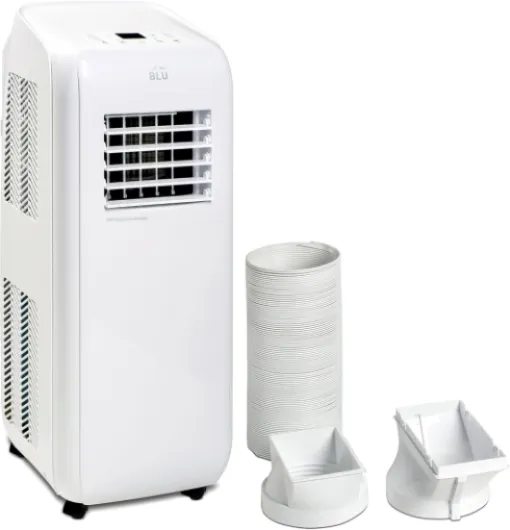 BLU-09 9,000 BTU Portable Air Conditioner Portable 3-1 Air Conditioner, Dehumidifier, Cooling Fan with 3 Fan Speeds, Window Sheet for UK Windows, Digital Display & Remote Control