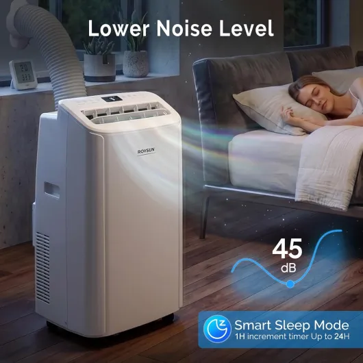 ROVSUN 12000BTU Air Conditioning Unit, 4-in-1 Portable Air Conditioner, Cooling Heating Dehumidifier Fan, Sleep Mode Function, Mobile AC Unit with Window Kit & Remote