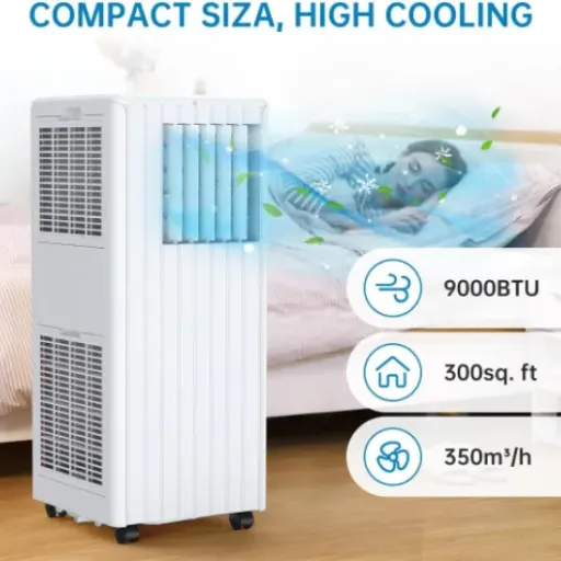 JustSmart 9000 BTU Portable AC Review: a no-frills unit that cools small rooms properly