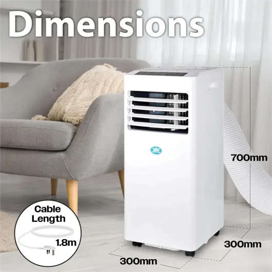 Prem-i-air 8000 BTU Portable Air Conditioner with WiFi App & Remote Control,4-in-1 Cooling,Dehumidifier & Sleep Mode,Incl - 2 Window Kits, 24-Hour Timer,Insulated Exhaust Pipe,Dust Cover,Energy Class A